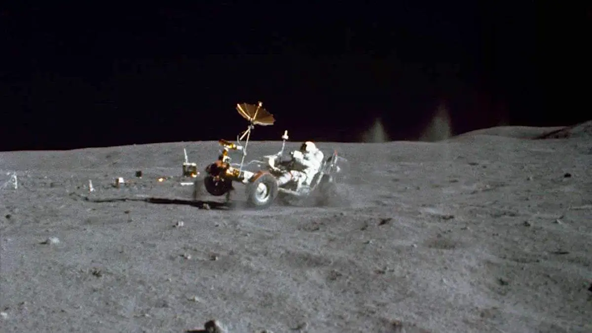 Lunar Rover Vehicle speed record: John Young